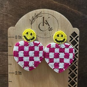 Beaded Heart Earrings
